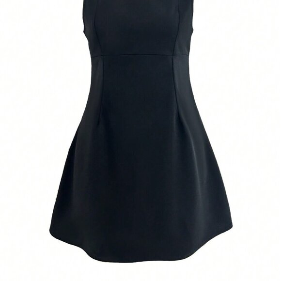 Black Casual Women's Bodycon Sleeveless Dress With Waist Belt - Picture 3 of 4